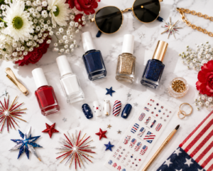 Classy Fourth of July Nails