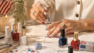Classy Fourth of July Nails